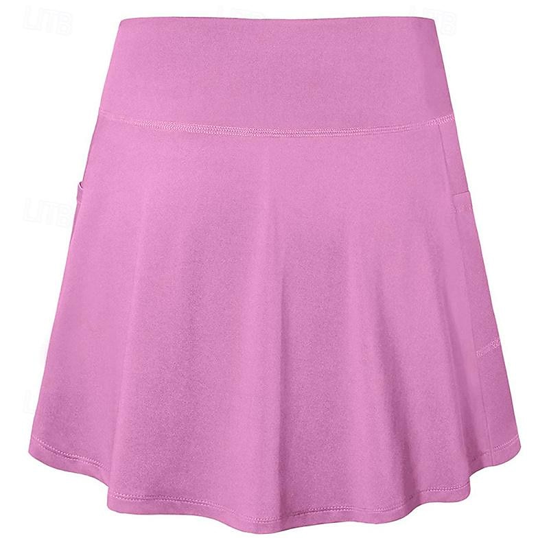 Women's Gym Shorts Yoga Skirt Workout Shorts 2 in 1 Elastic Waistband High Waist Pilates Gym Workout Workout Shorts Solid Color Black Pink Blue Sports Activewear Stretchy Slim3