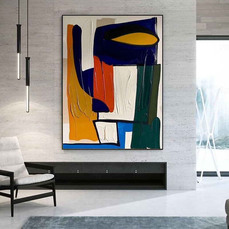 Handmade Oil PaintingCanvasWall Art DecorationAbstract Knife PaintingLandscape BlueFor Home Decor Rolled Frameless Unstressed Painting2