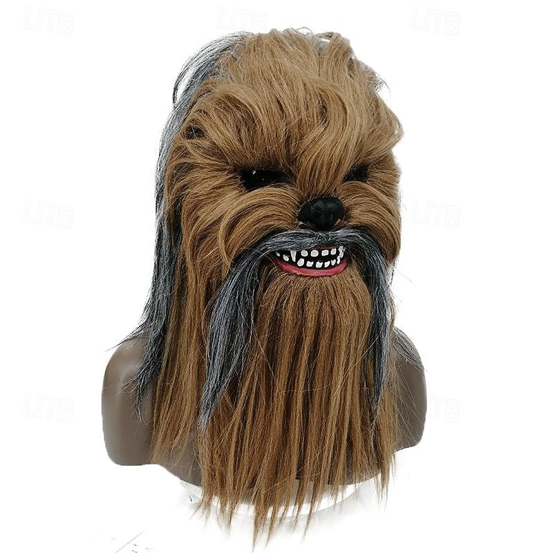 Monster Chewbacca Halloween Mask Full Head Scary Costume Moveable Jaw Adults' Unisex Carnival Performance Party Easy Halloween Costumes Dress Up