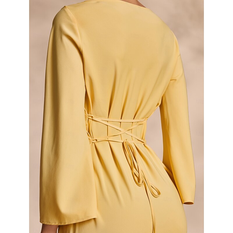 Solid Tie Back Mermaid Maxi Party Dress2