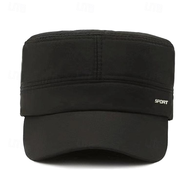 Men's Flat Cap Sun Hat Trucker Hat Black Navy Blue Polyester Fashion Casual Street Daily Letter Adjustable Sunscreen Breathable2