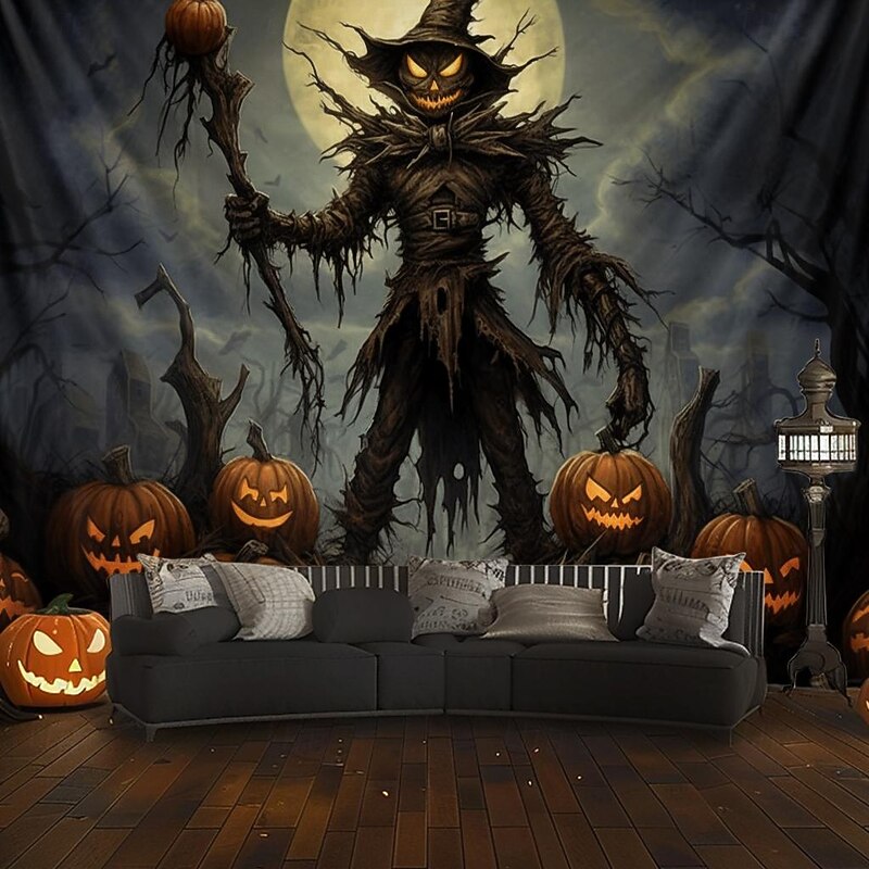 Halloween Decorations Sunflower Field Witch Hanging Tapestry Wall Art Large Tapestry Mural Decor Photograph Backdrop Blanket Curtain Home Bedroom Living Room4