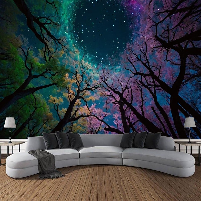 Forest Grand Trees Hanging Tapestry Wall Art Large Tapestry Mural Decor Photograph Backdrop Blanket Curtain Home Bedroom Living Room Decoration3