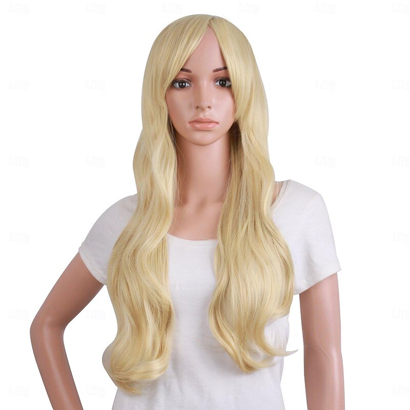 50 cm/ 20 Inch Long Curly Natural Fashion Beautiful Wig (Blonde) Halloween Wigs
