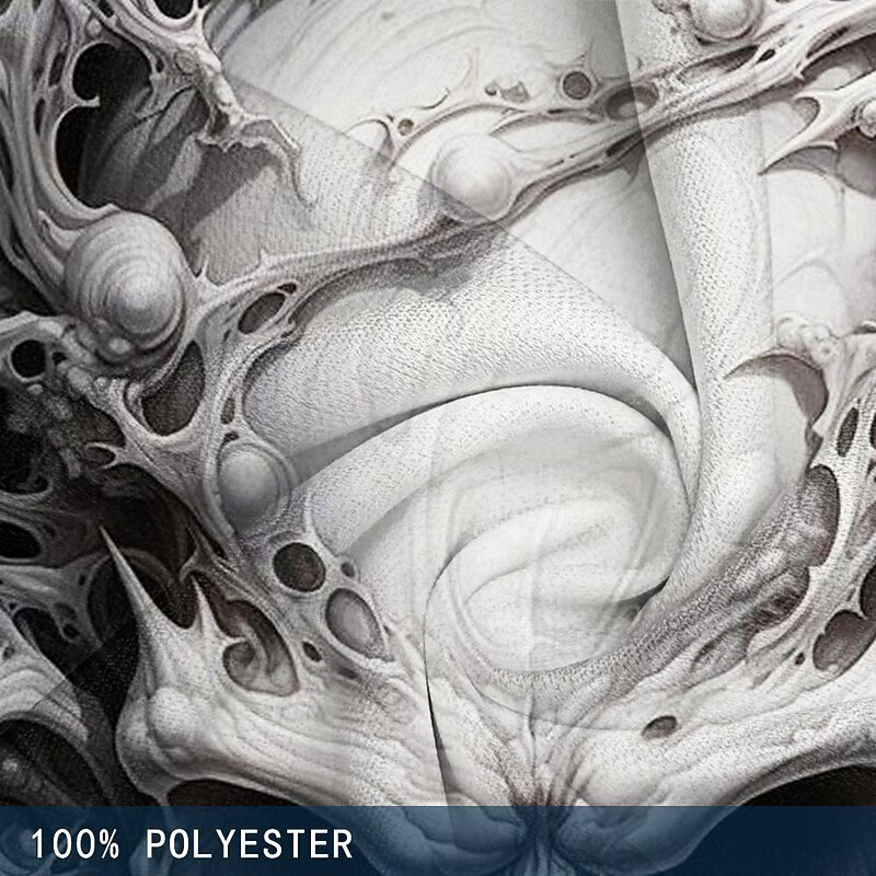 Men's Skull Casual Pants Mid Waist Holiday Straight Leg Summer Spring 3D Print Black3