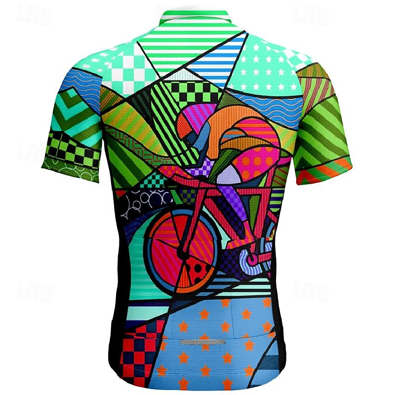 Men's Cycling Jersey Color Block Short Sleeve Bike Tee Tshirt Jersey Top with 3 Rear Pockets Mountain Bike MTB Quick Dry Breathable Sports Yellow Blue Purple Clothing Apparel2