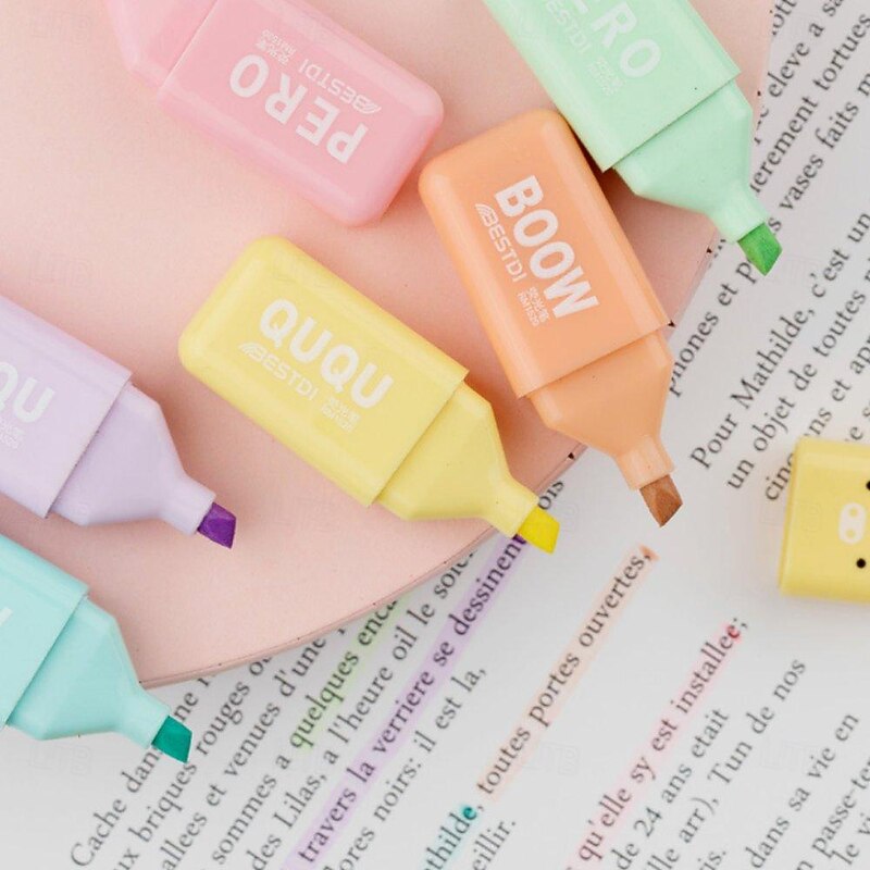 Mini Highlighter Bear Shaped Highlighter Color Marker Ledger Pen Back To School School Supplies Markers 6 PCS/SET4