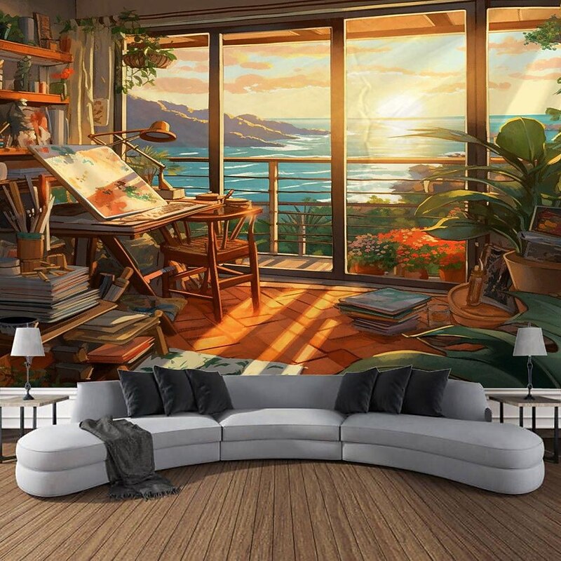 Nature Tree Cave Landscape Hanging Tapestry Wall Art Large Tapestry Mural Decor Photograph Backdrop Blanket Curtain Home Bedroom Living Room Decoration3