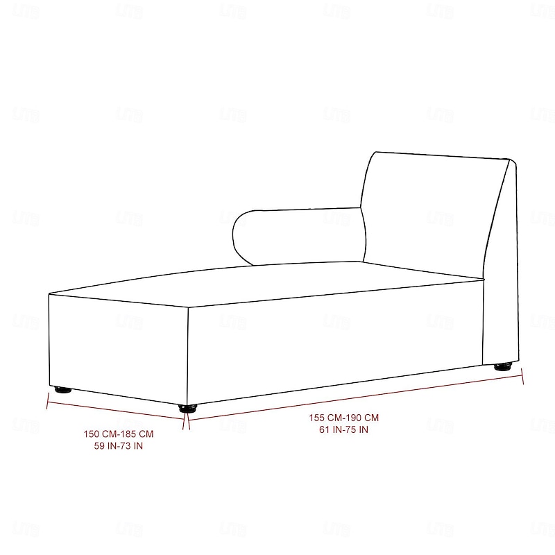 Velvet Chaise Cover Stretch Sectional Couch Covers for L Shaped Sofa Fitted Soft Chaise Lounge Cushion Cover Sofa Slipcover with Elastic Bottom2