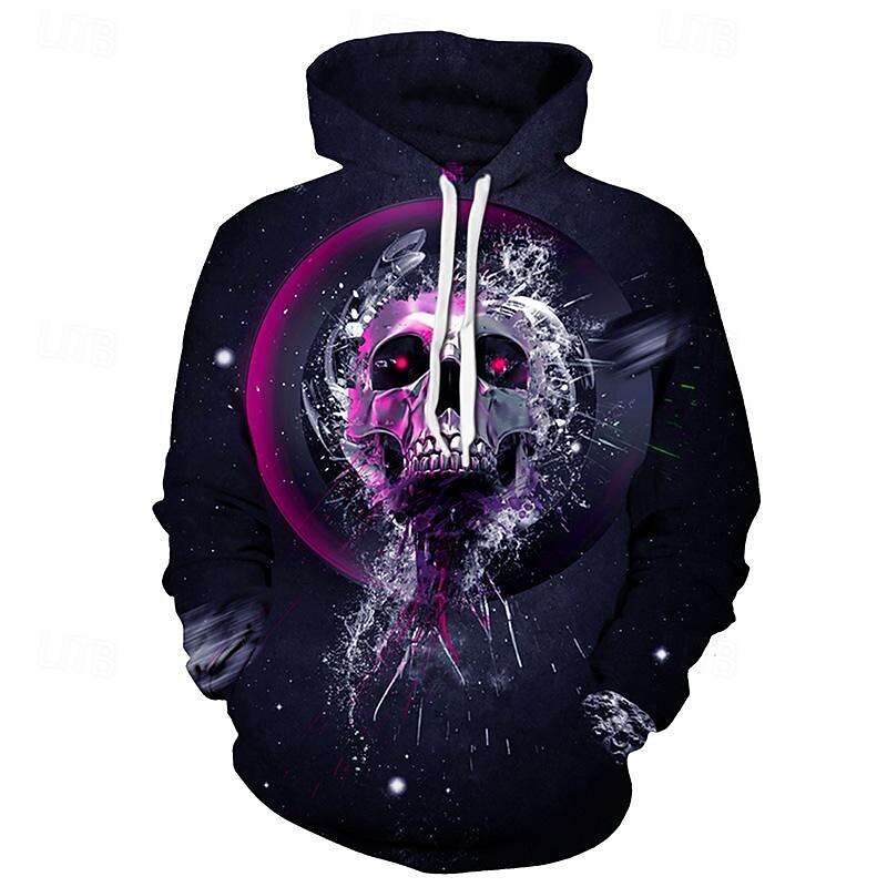 Halloween Skeleton Skull Hoodie Cartoon Manga Anime 3D Front Pocket Graphic For Couple's Men's Women's Adults' Halloween Carnival Masquerade 3D Print Casual Daily4