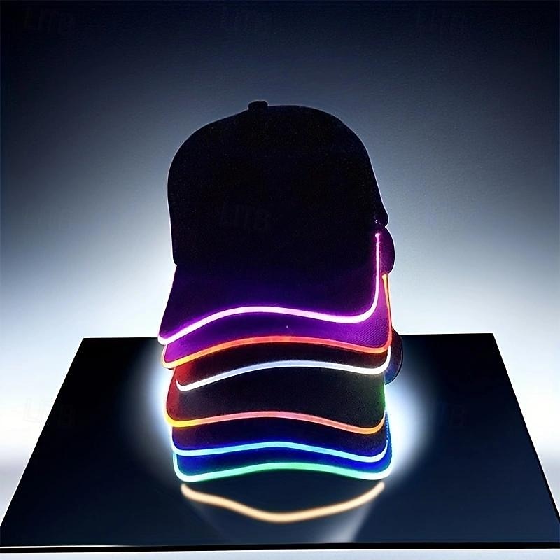 1pc LED Cap Luminous Hat for Men and Women USB Charging Cable Light for Party Home Holloween Decoration3
