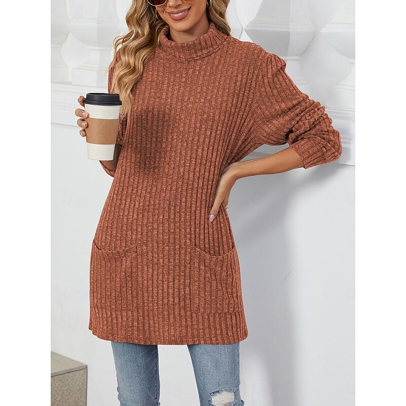 Women's Blouse Pocket Work Stylish Modern Long Sleeve Black Spring Fall4