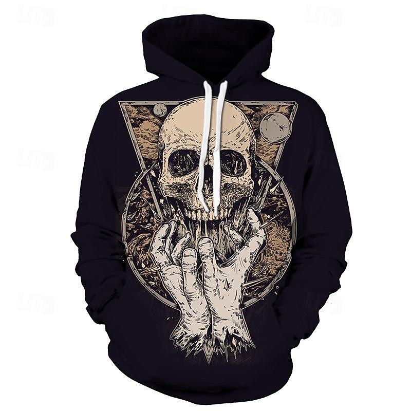 Halloween Skeleton Skull Hoodie Cartoon Manga Anime 3D Front Pocket Graphic For Couple's Men's Women's Adults' Halloween Carnival Masquerade 3D Print Casual Daily2