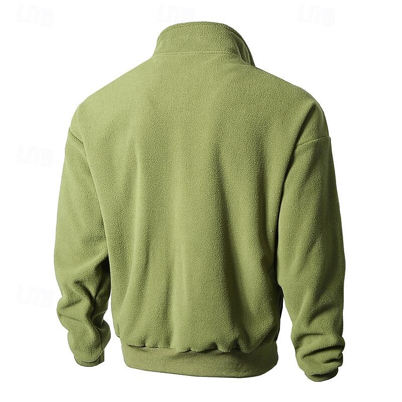 Men's Hiking Jacket Hiking Fleece Jacket Winter Outdoor Soft Comfortable Warm Fleece Jackets Full Zip Climbing Camping / Hiking / Caving Traveling Black Green Khaki Grey2
