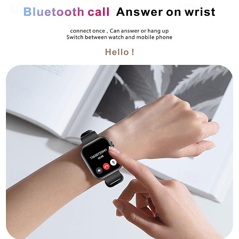 iMosi QX7 Pro Non-invasive Blood Glucose Smart Watch 2.0 inch Smartwatch Fitness Running Watch Bluetooth Temperature Monitoring Pedometer Bluetooth Call Compatible with Android iOS Women Men Waterproo3