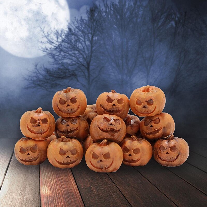 20pcs Halloween Mini Pumpkin Skull Set - Resin Party and Garden Decorations - Micro Landscape Accessories4