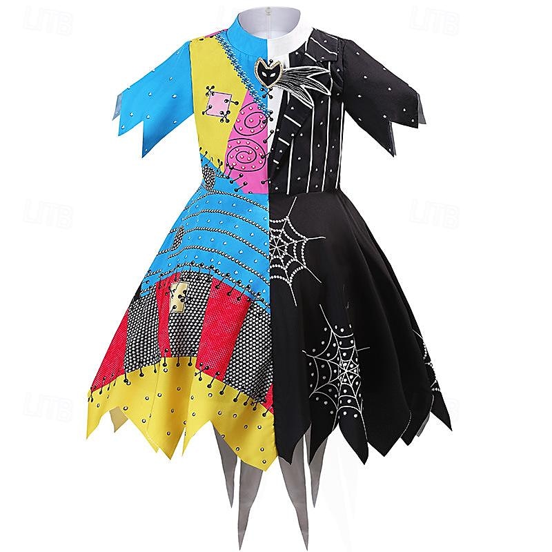 Sally Halloween Dress The Nightmare Before Christmas Scary Costume Kid's Girls' Carnival Party Easy Halloween Costumes Dress Up