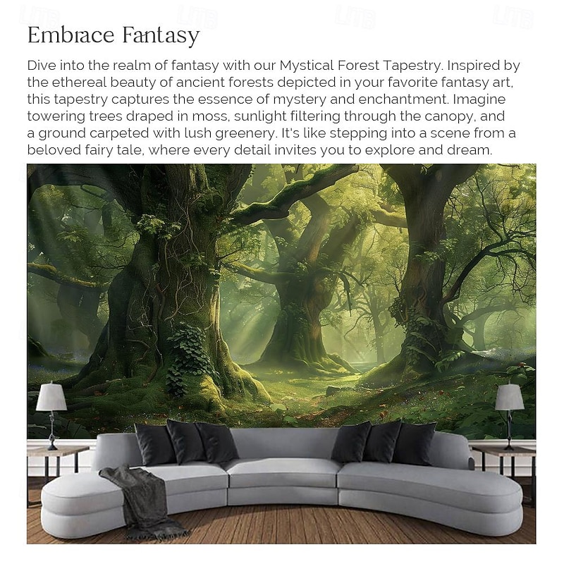 Landscape Forest Nature Hanging Tapestry Wall Art Large Tapestry Mural Decor Photograph Backdrop Blanket Curtain Home Bedroom Living Room Decoration3