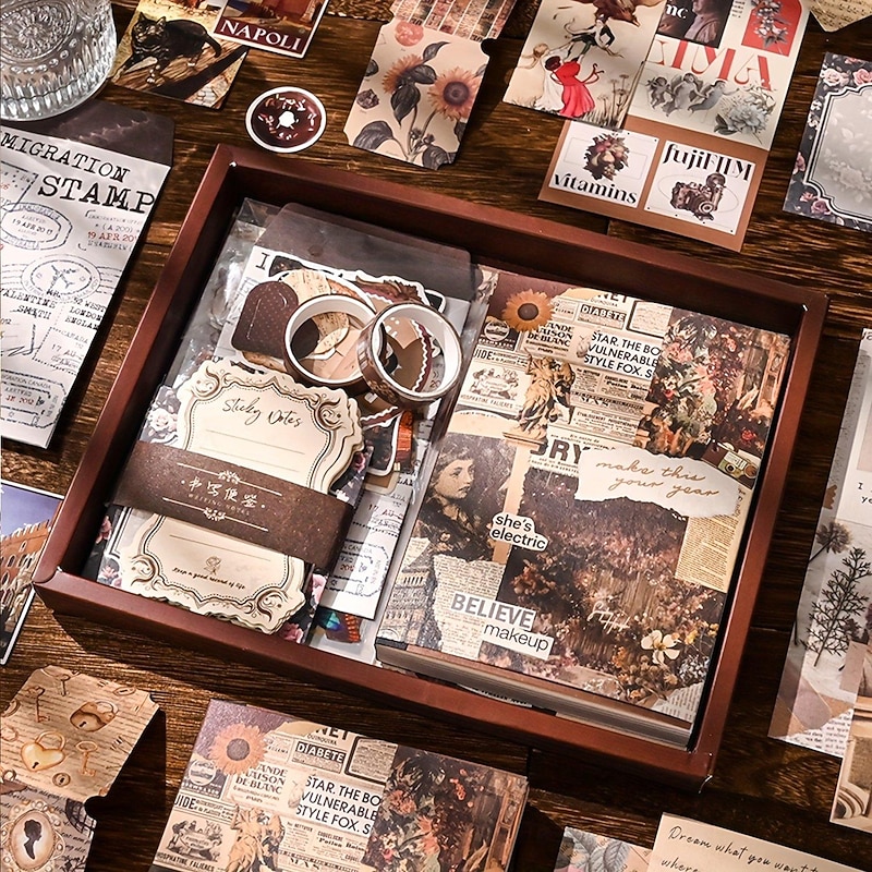 Vintage Scrapbook Kit with Journaling Supplies and Stationery Create with Aesthetic Journal and Scrapbooking 346pcs2