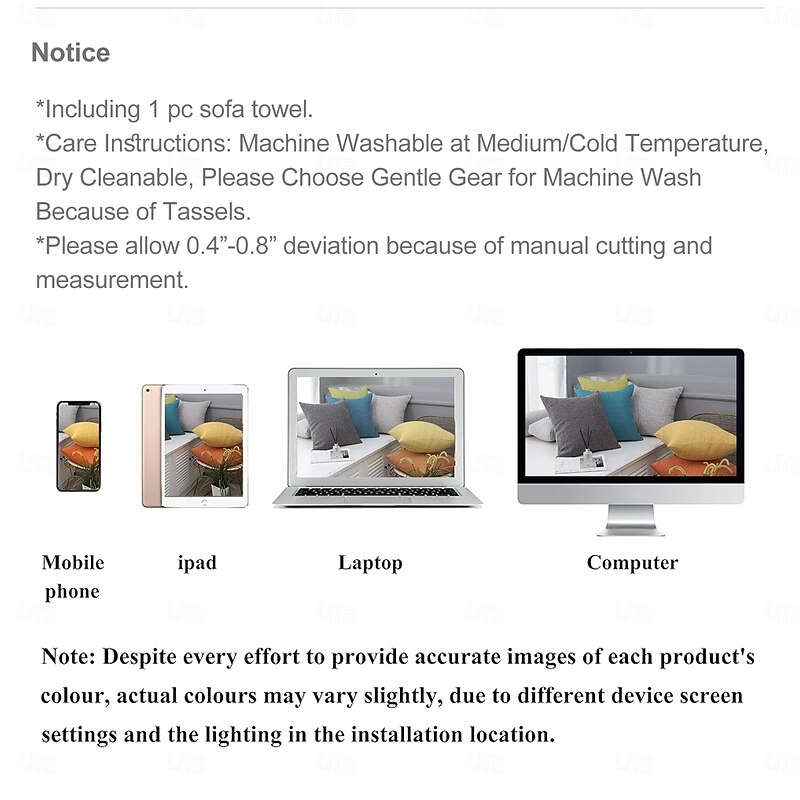 Water Repellent Chenille Anti-Slip Sofa Seat Cushion Cover - Durable and Luxurious Fabric - Protects Against Spills and Stains - Anti-Slip Backing for Secure Fit - Enhances and Revitalizes Your Sofa3