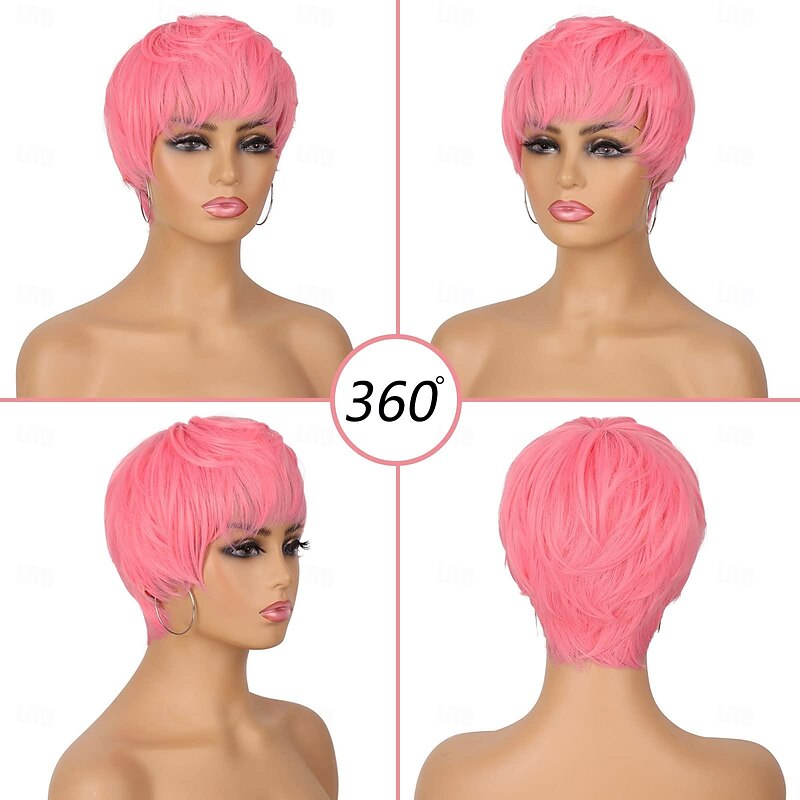 Pixie Cut Wigs for Black White Women Short Layered Wigs Heat Resistant Synthetic Colorful Cosplay Carnival Party Wigs3