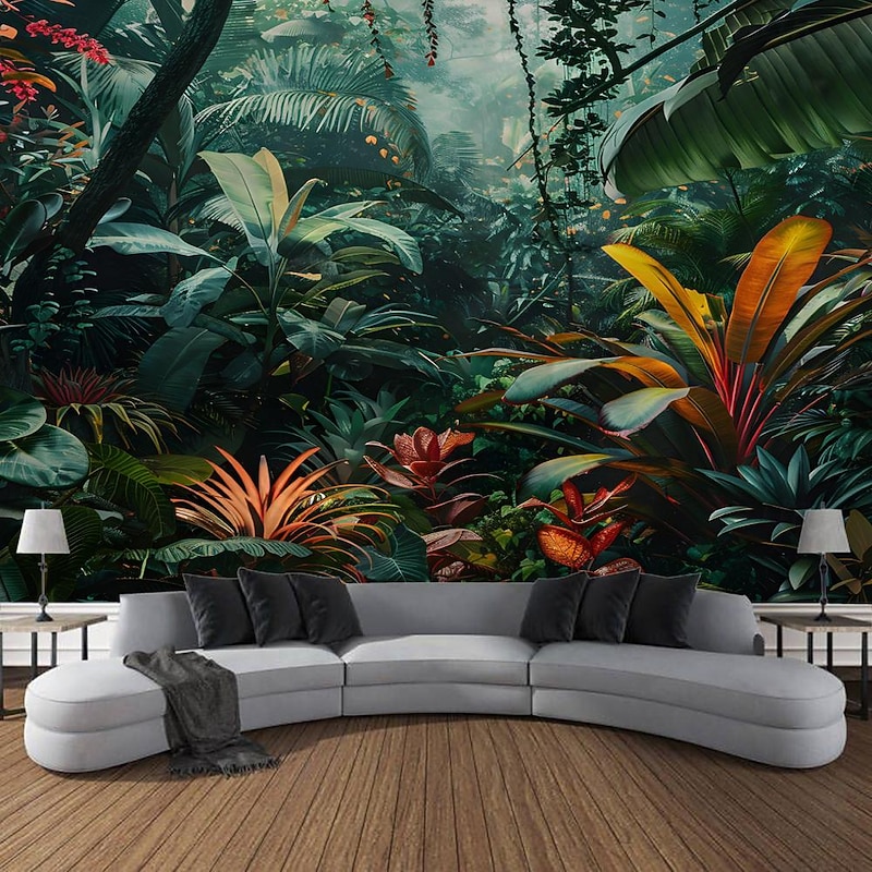 Nature Landscape Leaves Hanging Tapestry Wall Art Large Tapestry Mural Decor Photograph Backdrop Blanket Curtain Home Bedroom Living Room Decoration3