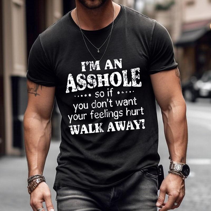 Men's Funny Letter Print T Shirt Tee Top 100% Cotton Short Sleeve Graphic Shirt Black White Dark Grey Comfortable Tee Street Sports Outdoor Fashion Designer Clothing