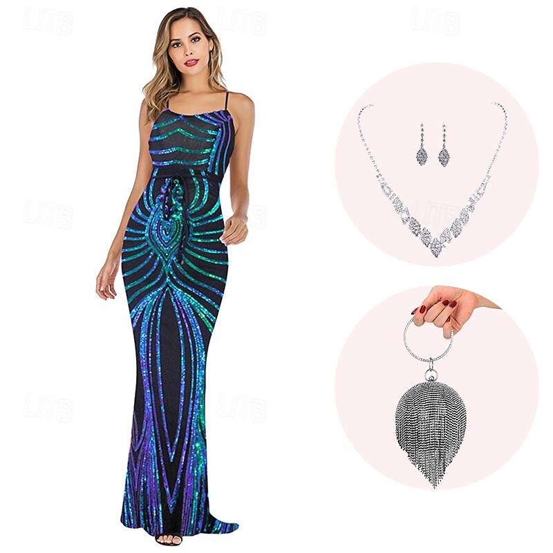 Retro Vintage Roaring 20s 1920s Flapper Dress Cosplay Costume Outfits The Great Gatsby Wedding Guest Sequins Fancy Dress Women's Christmas Halloween Carnival Halloween Party / Evening Wedding3