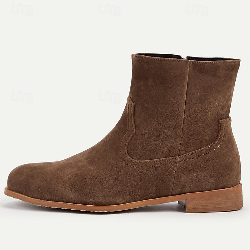Men's Suede Chelsea Boots - Classic Brown Ankle Boots for Casual and Formal Wear3