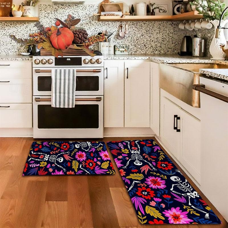 Halloween Pumpkin Area Rug Kitchen Rug Mat Non-Slip Oil Proof Floor Mat Livingroom Rug Indoor Outdoor Mat Bedroom Decor Bathroom Mat Entrance Rug Door Mat2