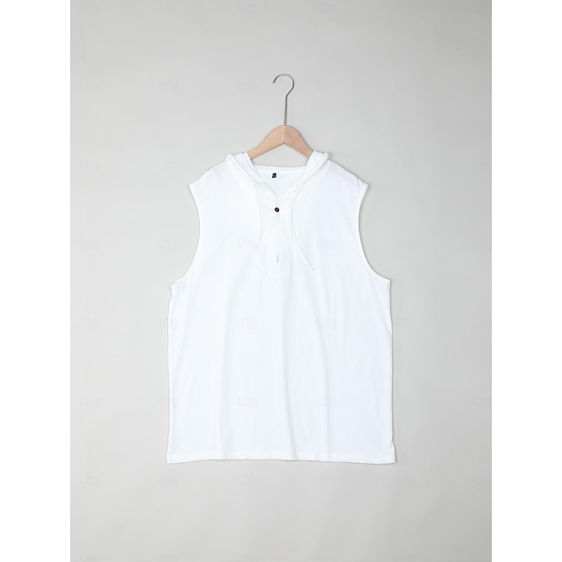 Men's Tank Top Vest Top Undershirt Sleeveless Shirt Sleeveless Hooded Summer Plain Fashion Designer Muscle Outdoor Going out Gym Black White Yellow Top Tee for Men3