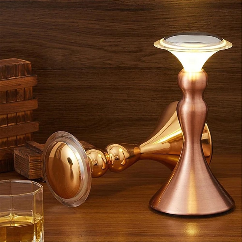 LED Desk Light Touch Controlled Reading Light Bar Metal Table Lamp Portable Battery Table Retro Night Light LED Restaurant Bedroom Bedside Restaurant USB Charging Light 1PC3