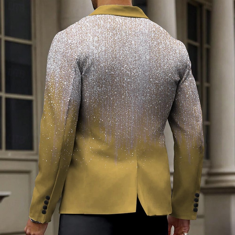 Men's Gradient Long Sleeve Turndown Business Abstract Casual Work Wear to work Going out Buttons Print Multi Pocket4