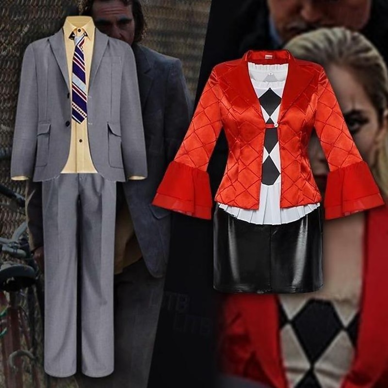 Couples Joker: Folie à Deux Joker 2 Harley Quinn Joker Outfits Halloween Group Couples Costumes Adults Men's Women's Cosplay Costume Halloween Carnival Easy Halloween Costumes