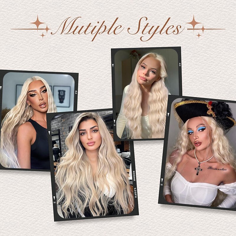 Synthetic Wig Straight Middle Part Wig Long Red Blue Ginger Ombre Green Blonde Synthetic Hair Women's Cosplay Soft Party Halloween Wigs4