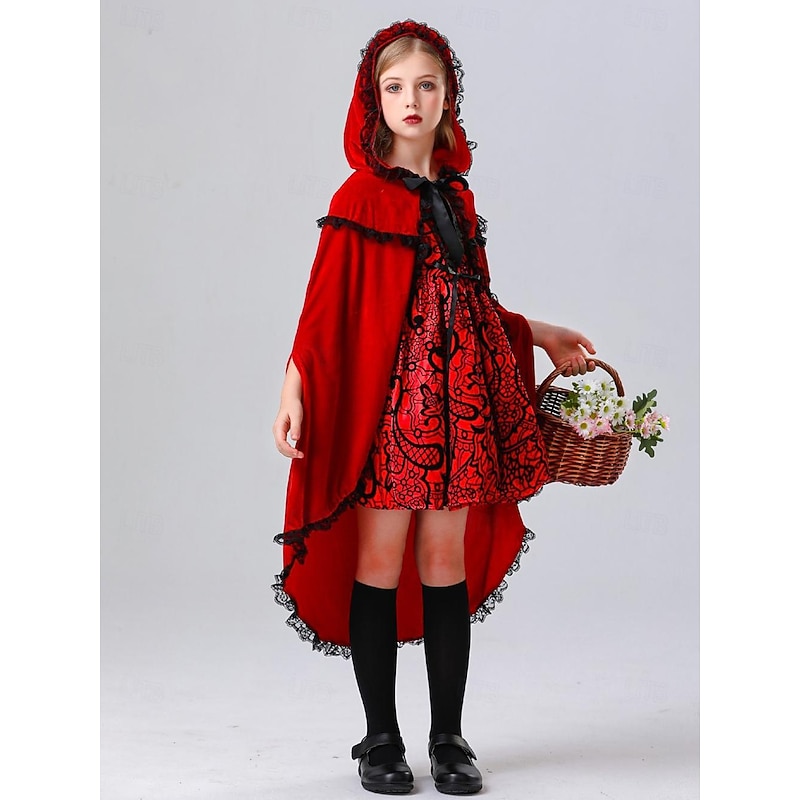 Movie / TV Theme Costumes Little Red Riding Hood Halloween Dress Cosplay Costume Movie / TV Theme Costumes Cosplay Lolita Kid's Girls' Christmas Masquerade Mardi Gras Party Festival Easy Halloween2