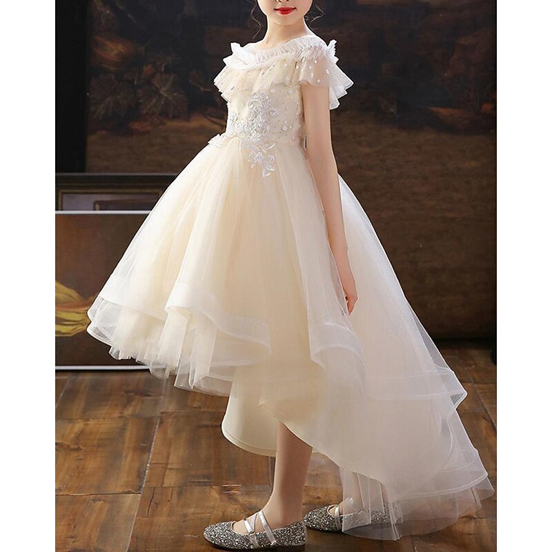 Girls' 3D Solid Color Party Dress Sleeveless Summer Performance Party Birthday Princess Beautiful Sweet Kids 4-12 Years Party Dress Swing Dress Tulle Dress Asymmetrical Regular Fit2