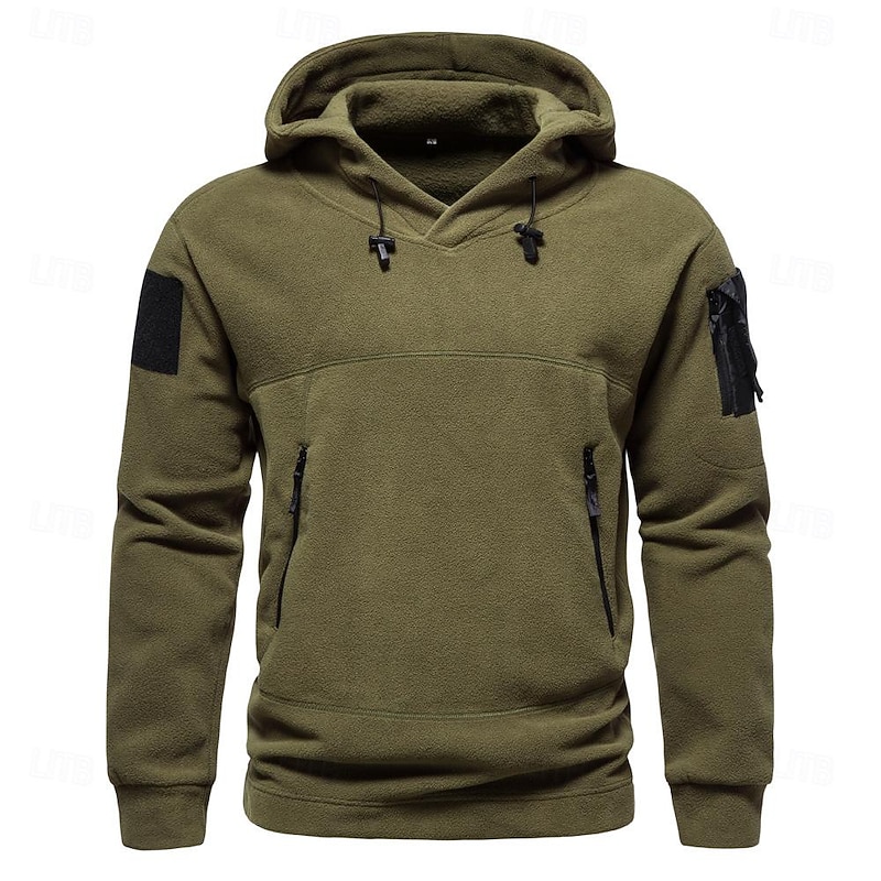 Men's Hoodie Black Army Green Gray Hooded Plain Pocket Sports & Outdoor Daily Holiday Streetwear Basic Casual Spring &  Fall Clothing Apparel Hoodies Sweatshirts4