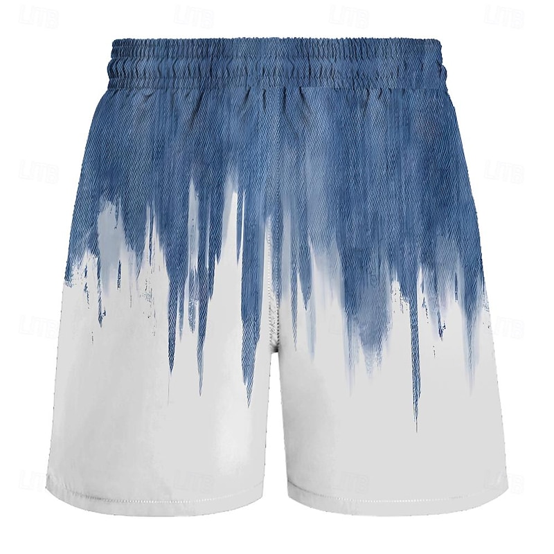 Men's Color Block Gradient Color Swim Shorts Board Shorts Swimming Trunks Mid Waist Hawaiian Casual Holiday Beach Drawstring with Mesh lining Elastic Waist Designer Clothing Apparel2
