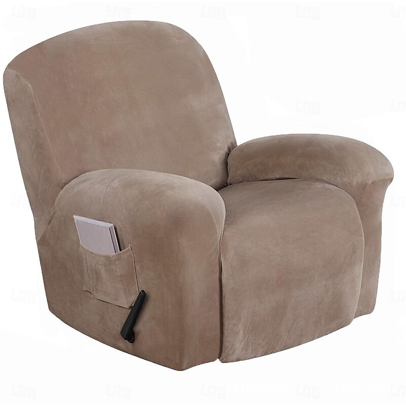 High elastic solid color all-wrapped silver fox velvet recliner cover Simple protective cover thickened super soft rocking chair cover recliner cover