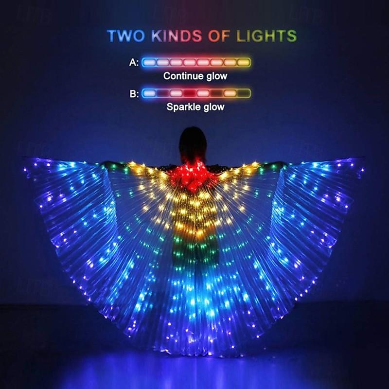 LED Wings Glow Angel Light Up Wings Belly Dance Costumes Wings LED Butterfly Wings for Adults Kids Glowing Light Up Costume Performance Clothing for Carnival2