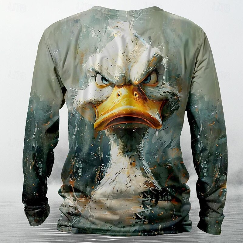 Men's Animal Funny T Shirt Henley Shirt Long Sleeve T shirt 3D Print Crew Neck Shirt Designer Retro Vintage Street Casual Daily Red Purple Green Summer Spring Fall Clothing Apparel S M L XL XXL 3XL2