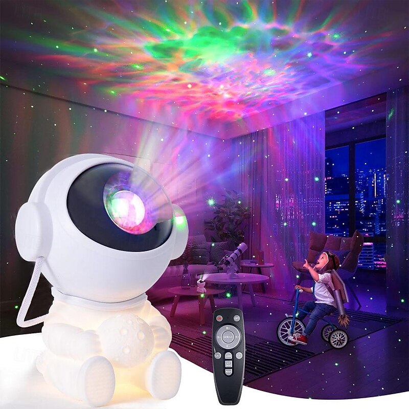 Galaxy Projector Stars Lights for Kids2-in-1 Astronaut Star Nebula Projector with Moon Night Light 360 Adjustable Remote Control Galaxy for Kids Christmas Gift Room Decoration Party