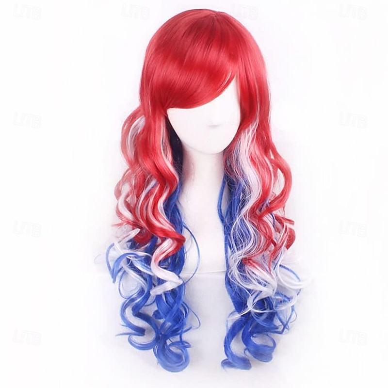Long Wavy Rainbow Wigs for Women Wig Halloween Cosplay Party Wigs2