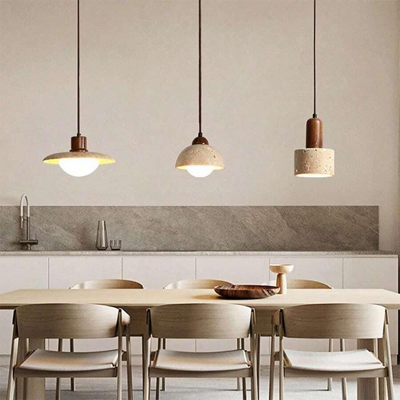 LED Pendant Light Warm White  1-Light Nordic Vintage Stone Hanging Light Restaurant Bar Chandelier Single Head Hanging Lamp for Corridor Aisle Lighting Fixtures 85-265V