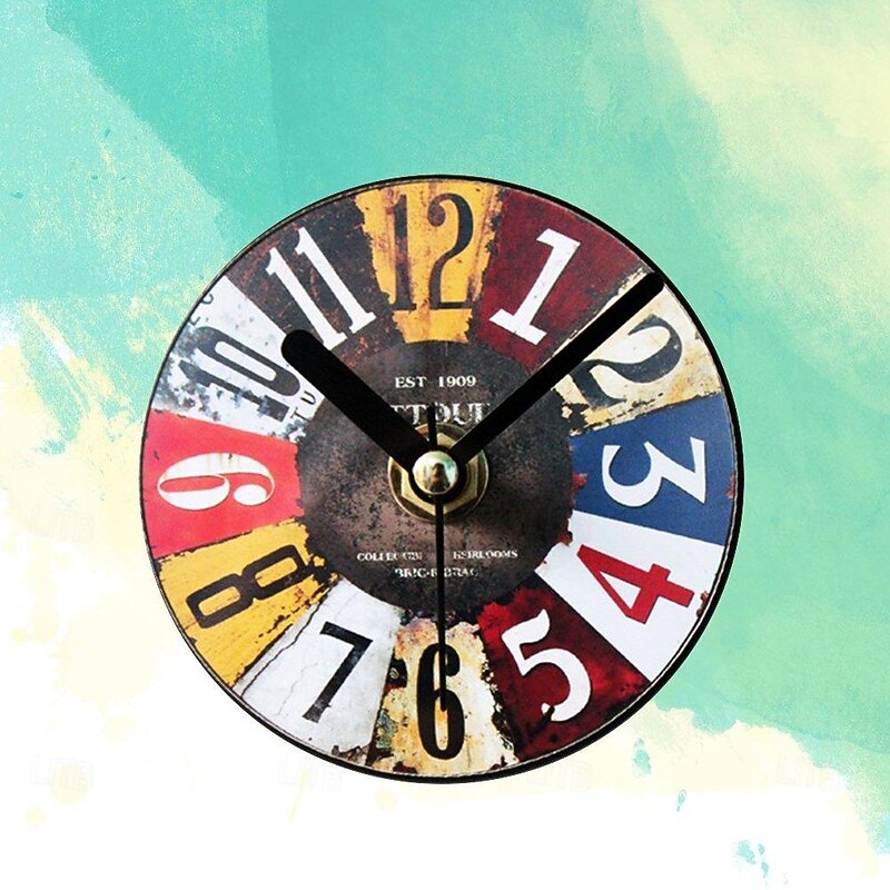 Wall Clocks Nordic Retro Shabby Style Chic Hanging Vintage Rust Decor Round Giant Clocks Living Room2