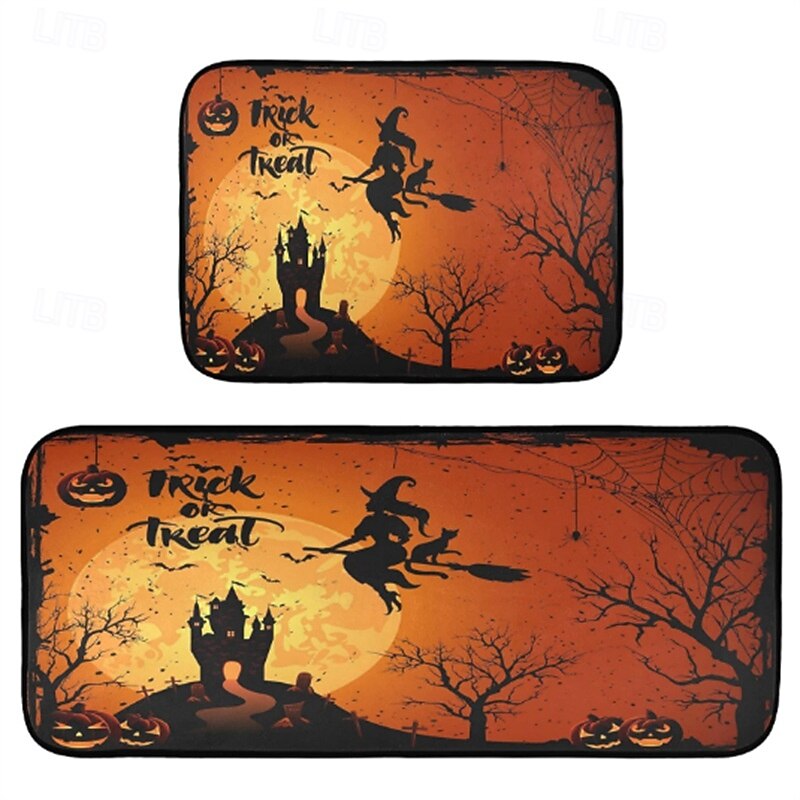 Halloween Decorations Kitchen Rug Area Rug Mat Non-Slip Oil Proof Floor Mat Livingroom Rug Indoor Outdoor Mat Bedroom Decor Bathroom Mat Entrance Rug Door Mat