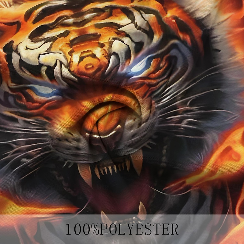 Men's Tiger T Shirt Short Sleeve T shirt 3D Print Crew Neck Shirt Fashion Designer Street Daily Sports Red Purple Orange Summer Spring Clothing Apparel S M L XL 2XL 3XL3