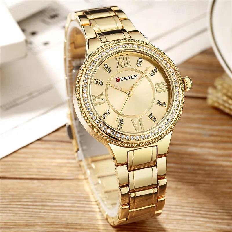 CURREN Women Quartz Watch Creative Minimalist Fashion Wristwatch Waterproof Decoration Stainless Steel Watch2