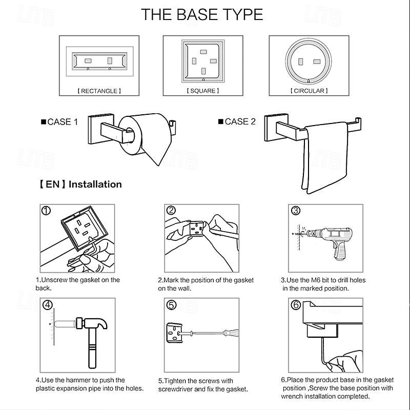 Bathroom Hardware Accessories Stainless Steel Wall Mounted Brushed Nickel Towel Bar Hand Towel Holder Toilet Paper Holder Robe Towel Hook Coat Hook Towel Bar (Silver)3